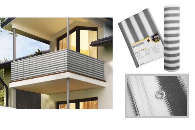 Lưới che nắng HDpe ban công 0.9x5m UV Sail hoàn thiện 4